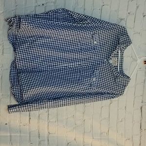 Old Navy Blue/White Plaid Button Down Shirt